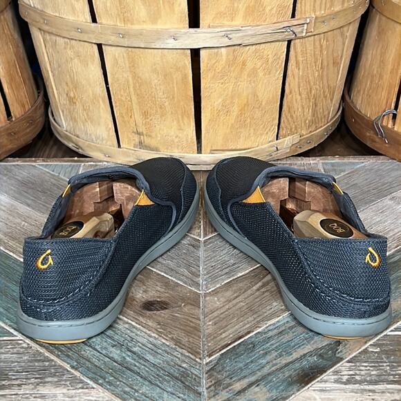 OluKai Nohea Mesh Gray Synthetic Slip-On Comfort Loafers Shoes Mens Size 8 - Picture 7 of 11